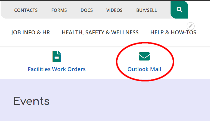 Outlook Link Location in Engage Portal