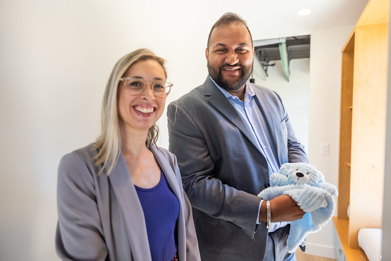 Board Chair Amanda Dowhy and MLA Ravi Parmar