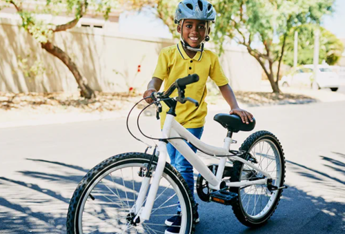 Child and bike
