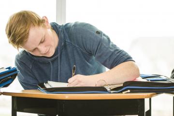 Picture of student studying
