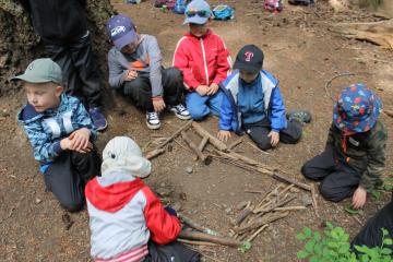 Kids outside in nature