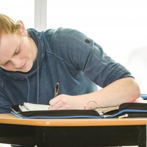 Picture of student studying